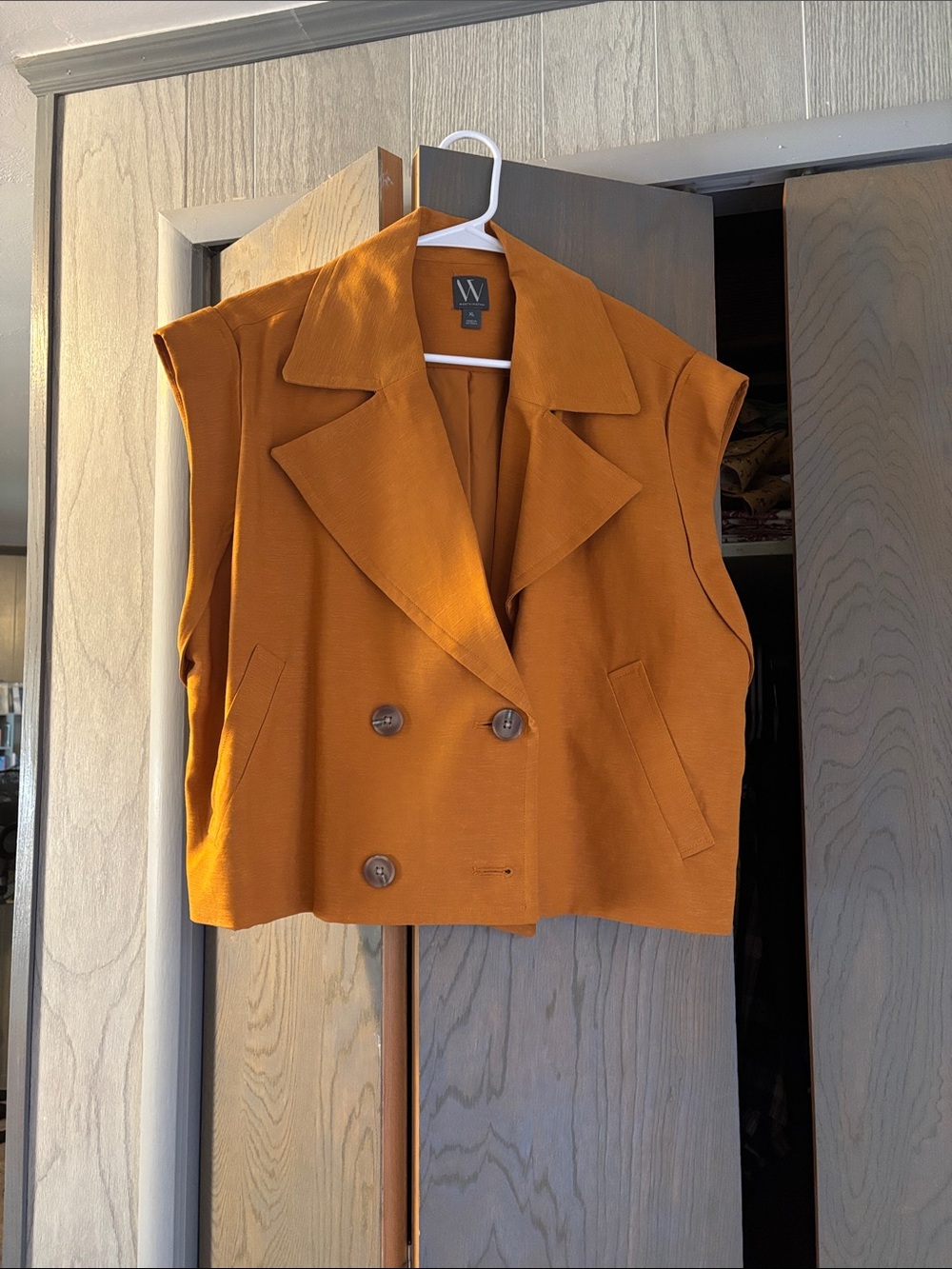 Worthington Sleeveless Vest Double Breasted Copper